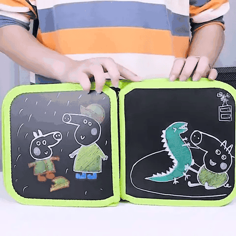 Children enjoying the magic drawing book