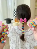 Colorful Telephone Wire Hair Bands for Kids - Image 5